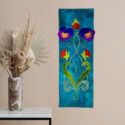 Nouveau Pansies Wall Hanging - Kit with Pattern